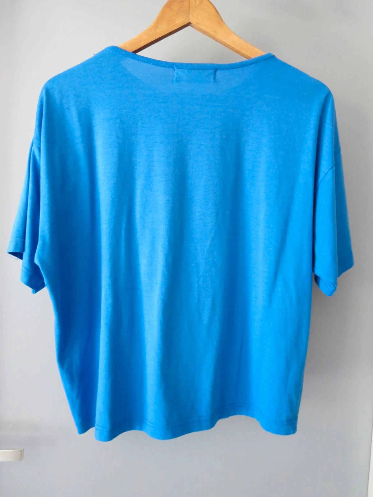 T-shirt Vintage Créateur WOANS – Brodé & Perlé – Bleu Roi – T. 38/40 – – photo 3